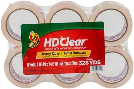 Duck Brand HD Clear High Performance Packaging Tape, 1.88-Inch x 54.6 Yard, Crystal Clear, 6-Pack (441962)