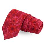 PELUCHE The Alluring Bud Red Colored Microfiber Necktie For Men