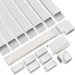 Forestchill 4in 25ft Decorative PVC Line Set Cover Kit for Ductless Mini Split Air Conditioner, Central AC and Heat Pump Systems, Condenser Unit