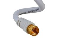 Cables Direct Online 20FT White RG6 Dual Shield Coax Cable F Pin Male Coaxial Tip BNC Extension Wire for Indoor and Outdoor Satellite Dish Cable TV Antenna