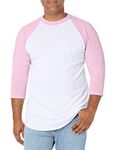 Soffe Mens Classic Raglan 3/4 Sleeve T-Shirt White/Pink L