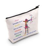 LEVLO Archery Cosmetic Make Up Bag Archer Gifts Idea Archery You Are Braver Stronger Smarter Than You Think Makeup Zipper Pouch Bag For Women Girls, Always Archery