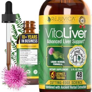 VitaLiver Liver-Health Cleanse and Detox Supplement with Milk Thistle - All-Natural Liquid for 2X Absorption - Chanca Piedra, Dandelion, Artichoke and More