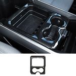 SQQP Carbon Fiber Center Console Dashboard Front Armrest Cup Holder Panel Cover Trim for 2019-2023 Dodge RAM 1500 2500 3500