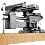 6-Inch Bench Vise Heavy Duty Vice for Workbench, Utility Combination Pipe Table Vise Forged Steel Construction and Swivel Base