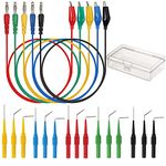 RUNCCI-YUN 20pcs Test Leads Back Probe Kit，5 Colors Back Test Probe Pins，Multimeter Probes & 4mm Banana Plug to Alligator Clip Test Leads for Multimeter Automotive Testing