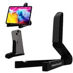 SWAPKART Portable Tabletop Tablet Stand Mobile Holder, Desktop Stand, Cradle, Dock for iPad, Smartphone, Kindle, E-Reader, Fully Foldable, Adjustable Angle, Anti-Slip Pads, Black