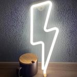 VVWV Lightning Thunder Bolt Neon Sign Light LED Strip for Wall Bedroom Home Decoration Boys Mens (L x H 12 x 8 Inch)