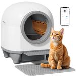 VICTONE Self Cleaning cat Litter Box with App Control Support Safety Protection, 90L Automatic Cat Litter Box for Multiple Cats with A Complimentary Garbage Bag (White)