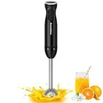 Bonsenkitchen Hand Blender, Immersion Blender Handheld, Stick Blender Electric with Stainless Steel Blade for Making Baby Food, Soups, Sauce, HB3201 (Black)