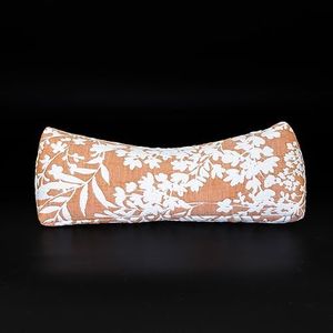 Buckwheat Neck Support Pillow Cervical Neck Cylinder Bolster Pillow,Buckwheat Hulls Adjustable Roll Pillow,Neck Pain Relief for Back and Side Sleepers Round Pillows for Lunch Break Orange, 6*15 inch