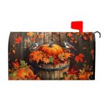 Fall Mailbox Covers Magnetic Standard Size 18x21inch Fall Maple Leaves Mailbox Covers Magnetic Autumn Harvest Mailbox Cover Fall Autumn Pumpkin Mailbox Wraps Post Letter Box Cover for Outside Decor