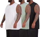 Real Essentials Men's Big and Tall Active Dry Fit Tank Top Wicking Active Athletic Gym Top Clothes Lounge Sleep Running Sleeveless Workout Tee Muscle Workout Running, Set 10, 4X, Pack of 3