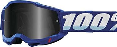 100% Accuri 2 Sand Mountain Bike & Motocross Goggles - MX and MTB Racing Protective Eyewear (Blue - Smoke Lens)