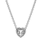 Pandora Timeless Women's Sterling Silver Elevated Heart Cubic Zirconia Pendant Necklace, 45cm, No Box