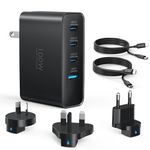 Topadre 100W USB C Travel Charger, 4-Ports Foldable Travel Adapter Plug Converter with UK/EU/AU Plugs, Fast Charging for MacBook Pro/Air, iPad Pro/Air, iPhone 15/14 Pro Max, for 45w Samsung Galaxy