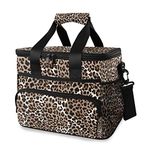 MNSRUU Cooler Bag Leopard Or Jaguar Pattern Insulated Lunch Totes Picnic Bag Container with Adjustable Shoulder Strap