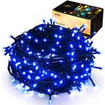 Halloween Outdoor Decoration String Lights - 25m/82ft 220 LED Memory Function 8 Modes End-to-End Extendable Plug in Waterproof Fairy Lights for Christmas/Thanksgiving Day/Wedding/Patio - Blue