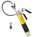 UTOOL Grease Gun, 8000 PSI Heavy Duty Pistol Grip Grease Gun Kit with 14 oz Capacity, 18 Inch Resin Flex Hose, 1 Patented Double Handle Coupler, 1 Basic Coupler
