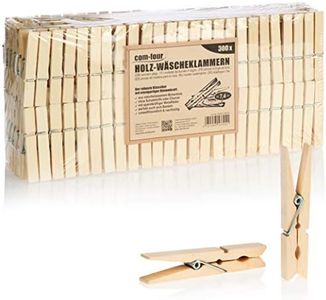 com-four® 300x Pinces à Linge en Bois - Pinces à Linge durables en Bois de Bouleau - Pinces à Linge en Bois Non traité (300 pièces - Bois de Bouleau)