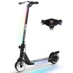 RCB R12 Electric Scooter for Kids age 6-12, Up to 9.3 mph & 6.2 Miles, 6.5" Foldable Electric Scooter, LED Display,LED Rainbow Light,Two Types of Braking,Gift for Kids