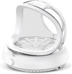 Nail Dust Collector with Transparent Airflow Shield, 5000RPM High-Suction Fan, Ultra Quiet Nail Vacuum for Home & Salon, Dust-Free Manicure for Families, Pets & Nail Lovers White