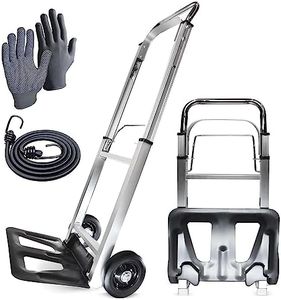 WMR Heavy Duty Aluminium Folding Hand Truck Trolley | Multi-Purpose Sack Barrow Cart | Compact, Lightweight & Durable Aluminium Trolley for Home, Office, Warehouse, Travel | 90kg Max Load Capacity