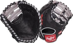 Rawlings | FOUNDATION First Base Mitt | Left Hand Throw | 12.5" - Single-Post Double-Bar Web | Black/Grey