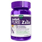 Vicks ZzzQuil PURE Zzzs Melatonin Sleep Aid Gummies with Chamomile, Lavender, & Valerian Root, 1mg per gummy, 48 Count