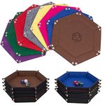 KISLANE Dice Tray 8 Pieces Folding Hexagon Dice Tray, Felt Dice Tray Holder for DND, RPG, MTG and Other Board Games (Hexagon)
