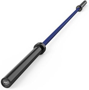 HANDBODE 45 lb ( 20kg ) Olympic Barbell, 2-inch Weight Bar for Bench Press, 1000 lb High-Capacity, 7-Foot, Hard Chrome, Standard Powerlifting Strength Training Gym Home Workout Weightlifting ( Blue & Black )