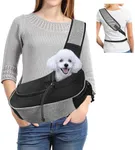 Gloppie Dog Sling Carrier Travel Pet Carrier Hand Free Puppy Cat Carrier Breathable Dog Carrying Bag Pet Carrier for Dogs Below 10 lbs More Pockets & Xomfortable & Reflective Design Grey M
