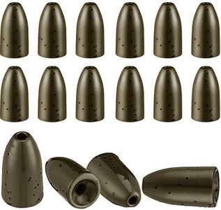 16 Pcs Tungsten Fishing Weights for Bass Fishing Pitching and Flipping Sinker Size Sizes 1/8 1/4 3/16OZ Bullet Sinker, Bass Fishing Gear (1/16 oz)