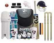 SG Duffel Complete Cricket Kit Combo with Spofly® Stump and Ball -Size 6-Ideal for Age Between 12 to 13 Year