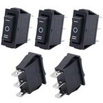 Twidec/5Pcs Rocker Switch ON/Off/ON AC 15A/125V 20A/250V SPDT 3 Pins 3 Position Car Boat Black Rocker Switch Toggle（Quality Assurance for 1 Years）KCD3-103