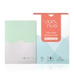 Nua Ultra-Safe Sanitary Pads For Women | 12 Ultra Thin Pads | Medium-XL | Safe on Skin | Toxic-Free & Rash-Free | Unscented | 50% Wider Back | Leakproof | With 12 Secure Shield Covers| Made Safe