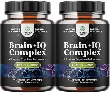Nootropic Memory Supplement for Brain Support - Memory Pills for Brain Boost and Natural Energy Booster - VIT B12 Bacopa Monnieri Rhodiola Rosea DMAE Ginkgo Biloba Phosphatidylserine Supplement 2pack