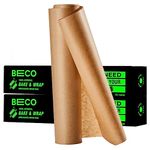 Beco Eco-Friendly Baking & Wrapping Paper, 20 Meter Roll Each, Pack of 2, 100% Bamboo Pulp & Chemical Free Parchment Paper