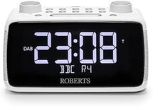 Roberts ORTUS4 FM/DAB/DAB+ Digital Radio with Bluetooth, Alarms and Over-Sized Display, White