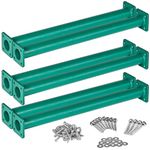 Jungle Gym Kingdom Monkey Bars - Set of 6 Monkey Bar Rods for Backyard Playground w/Mounting Plates and Powder Coating - 16.5 Inches, Green