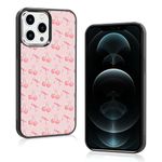 Axulimin Cute Pink Cherry Bow Ribbon Phone Case for iPhone 12 Pro Max Case for Teen Girls Women Kids Girls -6.7Inch