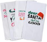 Kitchen Towels Set - Kitchen Towels with Printed Designs | White Hand Towels or Dish Towels Go with Any Decor| Perfect for Housewarming Gift Christmas Mothers Day Birthday (Christmas)