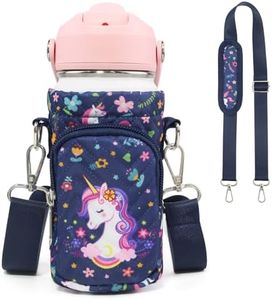 Scothen Water Bottle Carrier Bag for Kids, Insulated Water Bottle Holder with Adjustable Strap for 10/12/14/16/18oz Bottles, Bottle Bags Sleeve for Boys Girls School Travel Sports