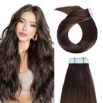 Tape in Hair Extensions human hair 20pcs Silky Straight Remy Tape Hair Extensions (20, 2)