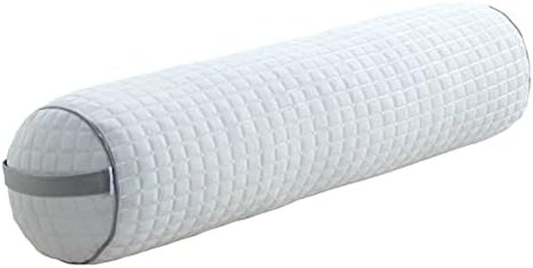 Kingnex Bolster Roll Pillow for Sleeping on Back or Side Under Knee to Relief Lower Pain Between Legs Sleepers Cylinder with Removable Cooling Cover 32x8 Cooling Cover - White 32 x 8'' (12003280)