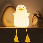 Attivolife Duck Night Light for Kids, Cute Animal Silicone Lamp Touch Control + Dimmable + Timer, USB Rechargeable LED Feeding Nightlight, Bedside Bedroom Decor Birthday Gifts for Toddler Baby Women