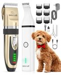 oneisall Dog Clippers and Paw Trimmer 2 in 1 Kit for Small Dogs, Cordless Poodle Grooming Clippers, Silent 2-Speed Dog Grooming Kit Dog Trimmer Shaver Pet Clippers