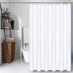 CXTAI White Shower Curtain, Mould Proof and Mildew Resistant Washable Polyester Bathroom Curtains w/12pcs Hooks (71x71inch,180x180cm)