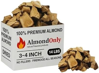 Almond Wood 3-4 inch Smoking Wood Chunks - 100% Roasted - Premium BBQ Chunks for Smoking and Grilling - Perfect for Solo XL Stoves and More! (14 lbs)