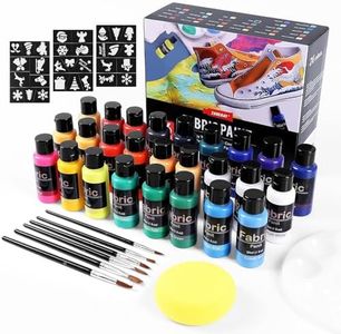 BLESTALIDO 26 Colors Fabric Paint Set, 30ml Bottles Textile Paint for Clothes, Canvas, Shoes, DIY Craft & Fabric Projects, Permanent Soft Fabric Paint for Beginners & Artists